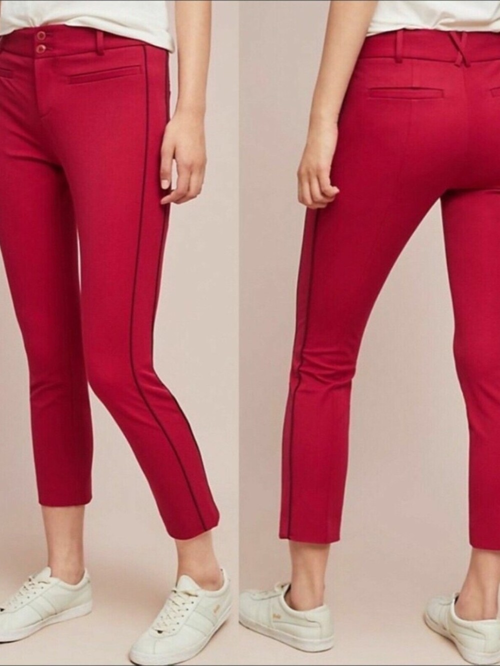 Anthropologie The Essential Cropped Slim Ankle Pants Size 10